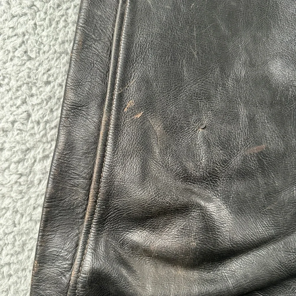 Vintage Langlitz Leathers Motorcycle Pants Mens 30 Black Conmatic Zip Biker 50's